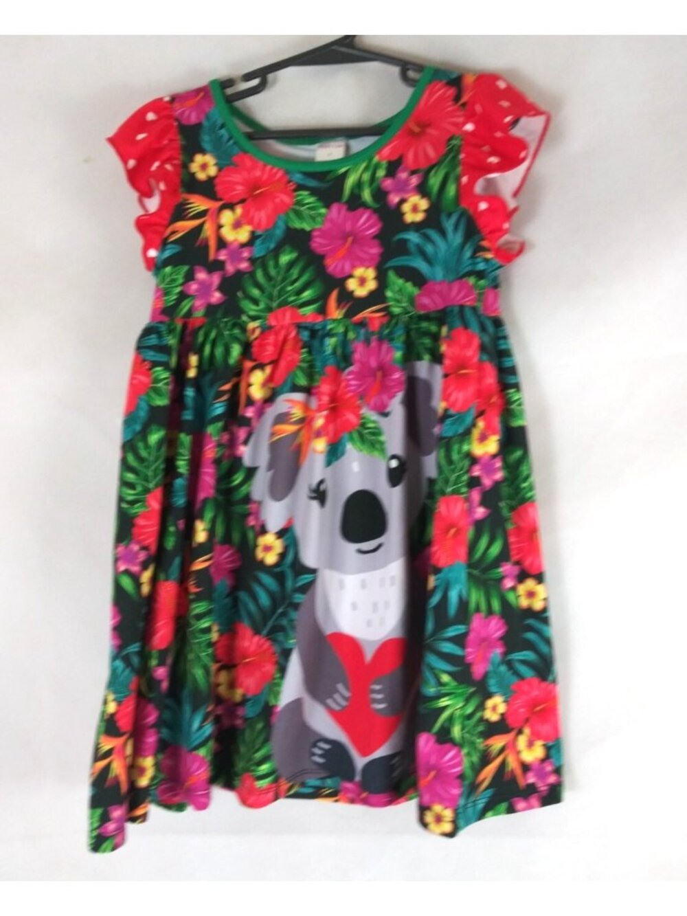 Penelope Plumm Bright Colorful Jungle Koala Bear Dress Girls Size 5